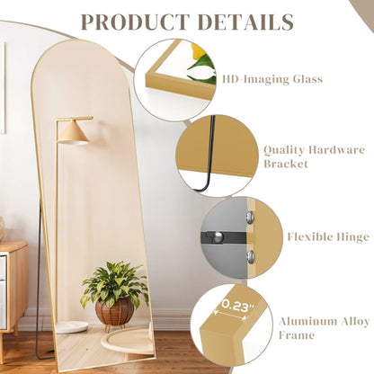 Miroir mural pleine longueur avec verre incassable, sur pied pour chambre ou dressing