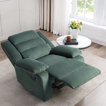 Fauteuil inclinable manuel moderne en velours côtelé, fauteuil inclinable réglable avec accoudoirs larges