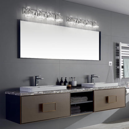 Appliques murales modernes en cristal pour salle de bain, à intensité variable