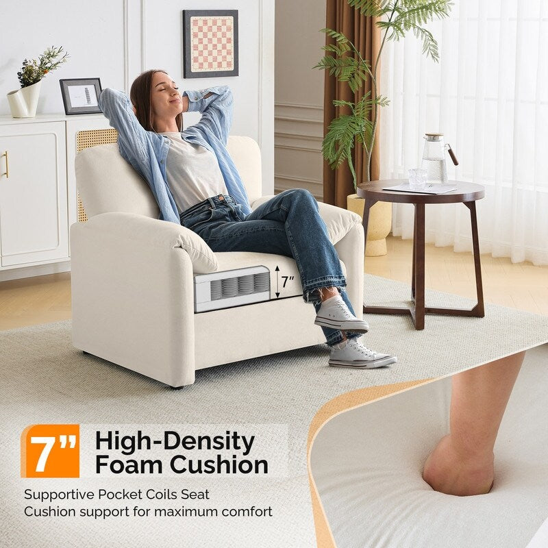 Fauteuil d'appoint moderne à oreilles d'éléphant, siège confortable pour salon et chambre