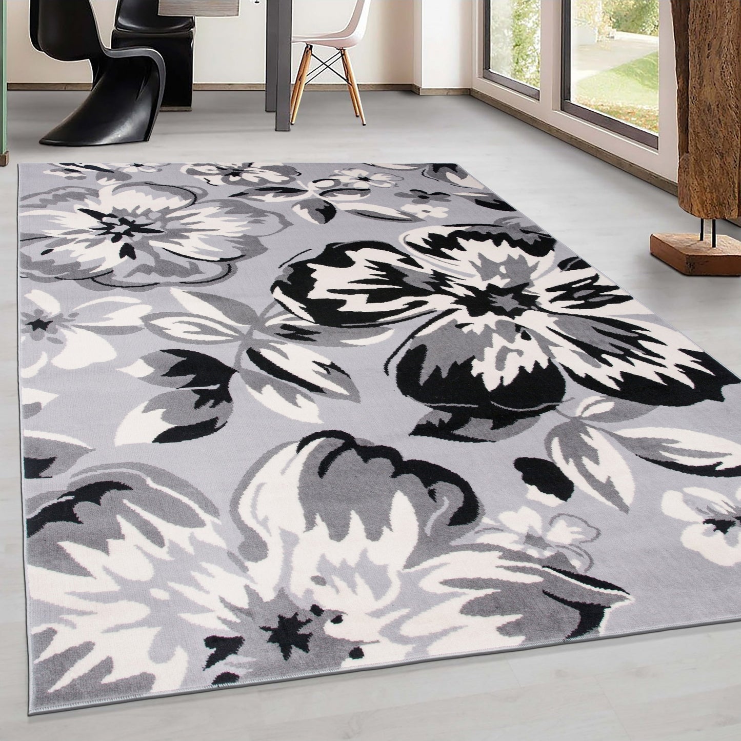 Tapis moderne à motif floral de la World Rug Gallery