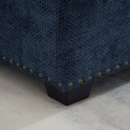 Canapé sectionnel moderne en chenille en forme de L avec canapé-lit gigogne, sièges de rangement, pouf et 2 oreillers pour le salon