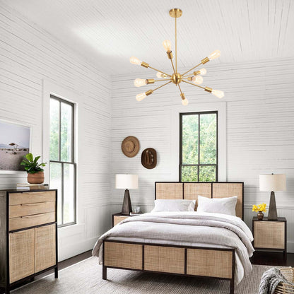 Lustre Sputnik moderne à 10 lumières réglables, plafonnier idéal pour cuisine, salle à manger, salon ou chambre - Non disponible