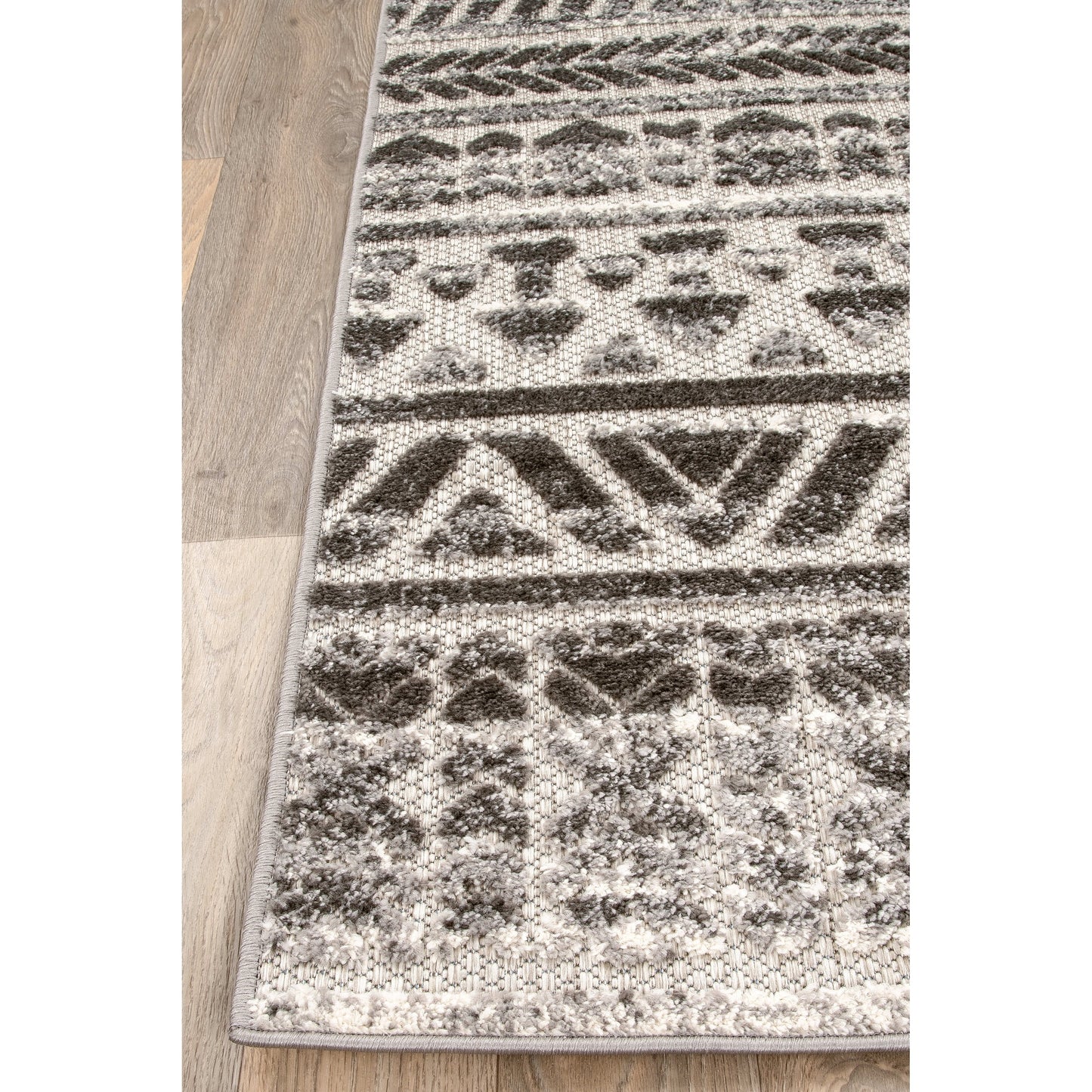 Tapis d'intérieur/extérieur à rayures modernes et géométriques délavées de World Rug Gallery