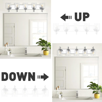 Appliques murales modernes à 3/4/5/6 lumières au-dessus du miroir pour salle de bain