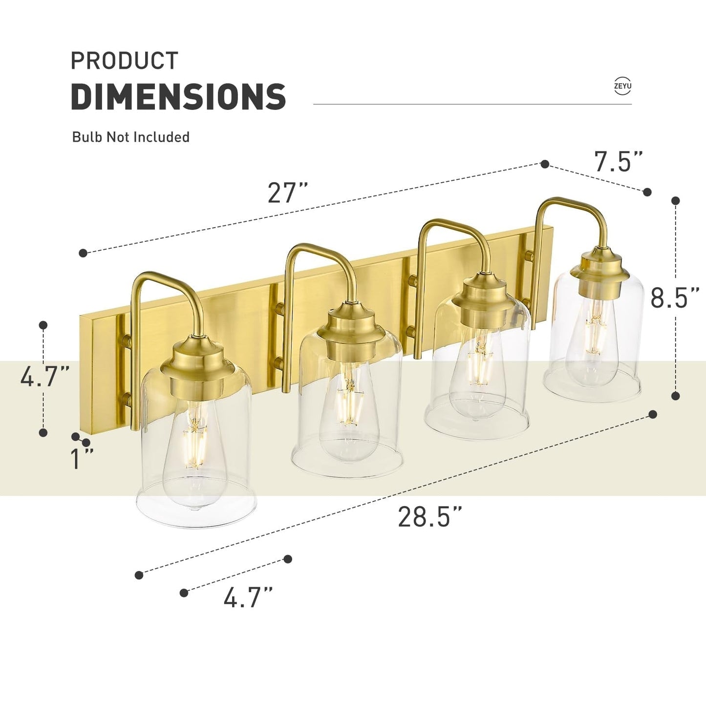 Appliques murales modernes à 3/4/5/6 lumières au-dessus du miroir pour salle de bain