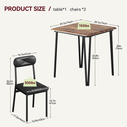 Ensemble de table à manger moderne pour cuisine - 3 pièces