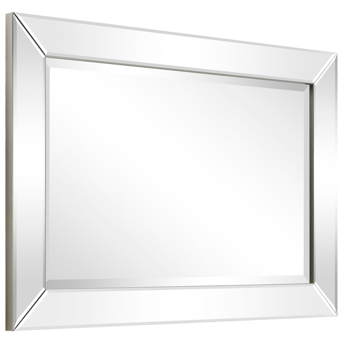 Miroir mural rectangulaire biseauté transparent HD pour salle de bain, coiffeuse, chambre, 3 tailles