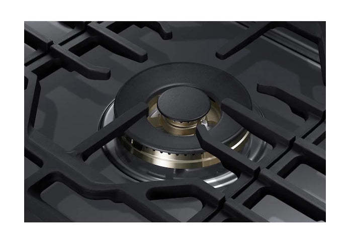 Surface de cuisson à gaz intelligente Samsung de 30 po à 5 brûleurs avec brûleur double puissant de 22 000 BTU + plaque de cuisson et grille à wok - Acier inoxydable…