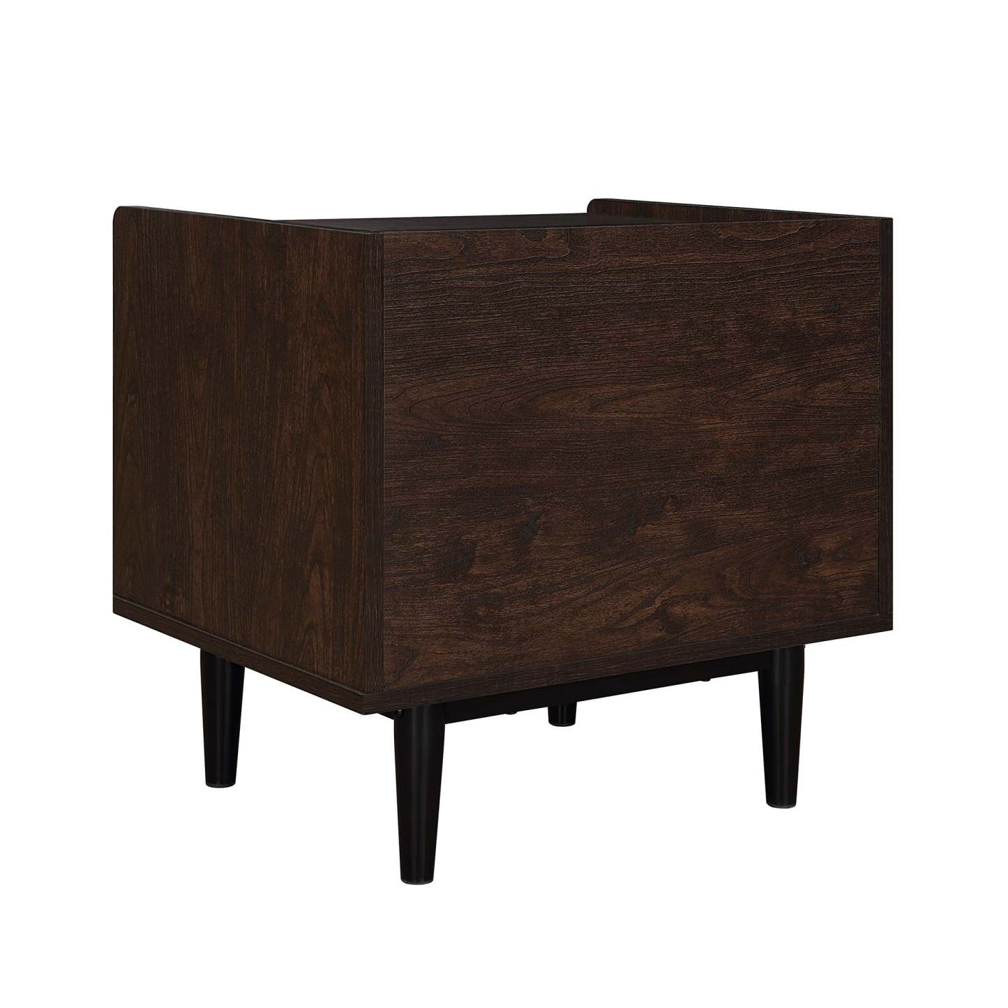 Manhattan Comfort Duane Modern Ribbed Nightstand with Full Extension Drawer - Dark Brown &amp; Black|Table de nuit moderne Duane de Manhattan Comfort avec cannelures et tiroir à extension complète - brun foncé et noire