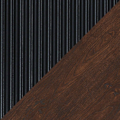 Manhattan Comfort Duane Modern Ribbed Nightstand with Full Extension Drawer - Dark Brown &amp; Black|Table de nuit moderne Duane de Manhattan Comfort avec cannelures et tiroir à extension complète - brun foncé et noire