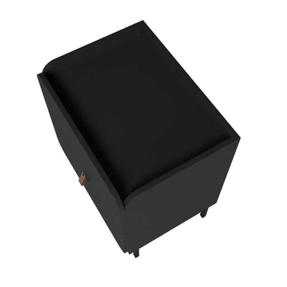 Manhattan Comfort Mid-Century Modern Bogardus Nightstand with 2 Drawers - Black|Table de nuit Bogardus de Manhattan Comfort de style moderne du milieu du 20e siècle avec 2 tiroirs - noire