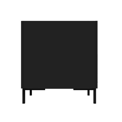 Manhattan Comfort Mid-Century Modern Bogardus Nightstand with 2 Drawers - Black|Table de nuit Bogardus de Manhattan Comfort de style moderne du milieu du 20e siècle avec 2 tiroirs - noire