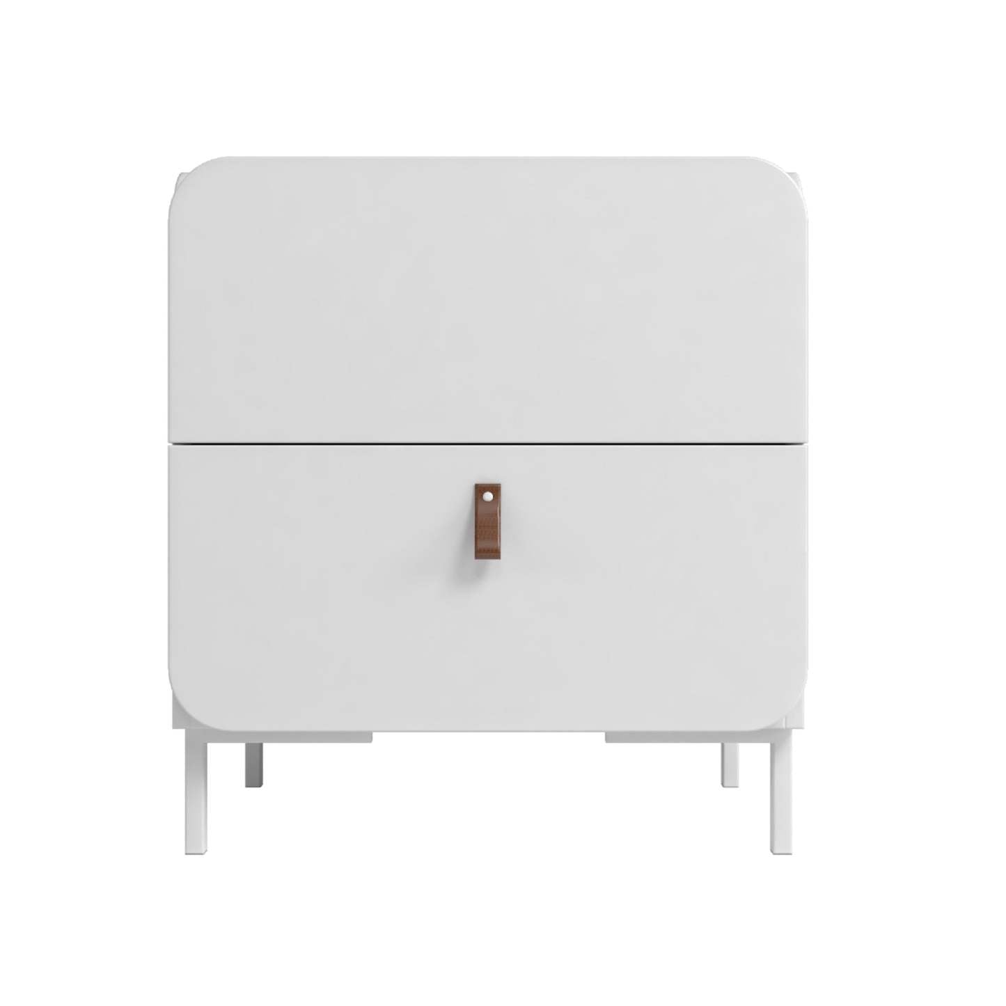 Manhattan Comfort Mid-Century Modern Bogardus Nightstand with 2 Drawers - White|Table de nuit Bogardus de Manhattan Comfort de style moderne du milieu du 20e siècle avec 2 tiroirs - blanche