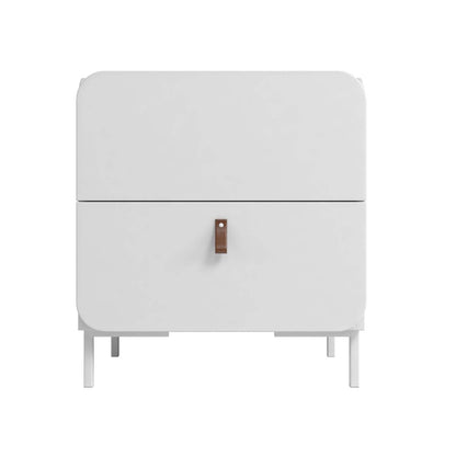 Manhattan Comfort Mid-Century Modern Bogardus Nightstand with 2 Drawers - White|Table de nuit Bogardus de Manhattan Comfort de style moderne du milieu du 20e siècle avec 2 tiroirs - blanche