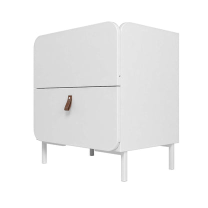 Manhattan Comfort Mid-Century Modern Bogardus Nightstand with 2 Drawers - White|Table de nuit Bogardus de Manhattan Comfort de style moderne du milieu du 20e siècle avec 2 tiroirs - blanche