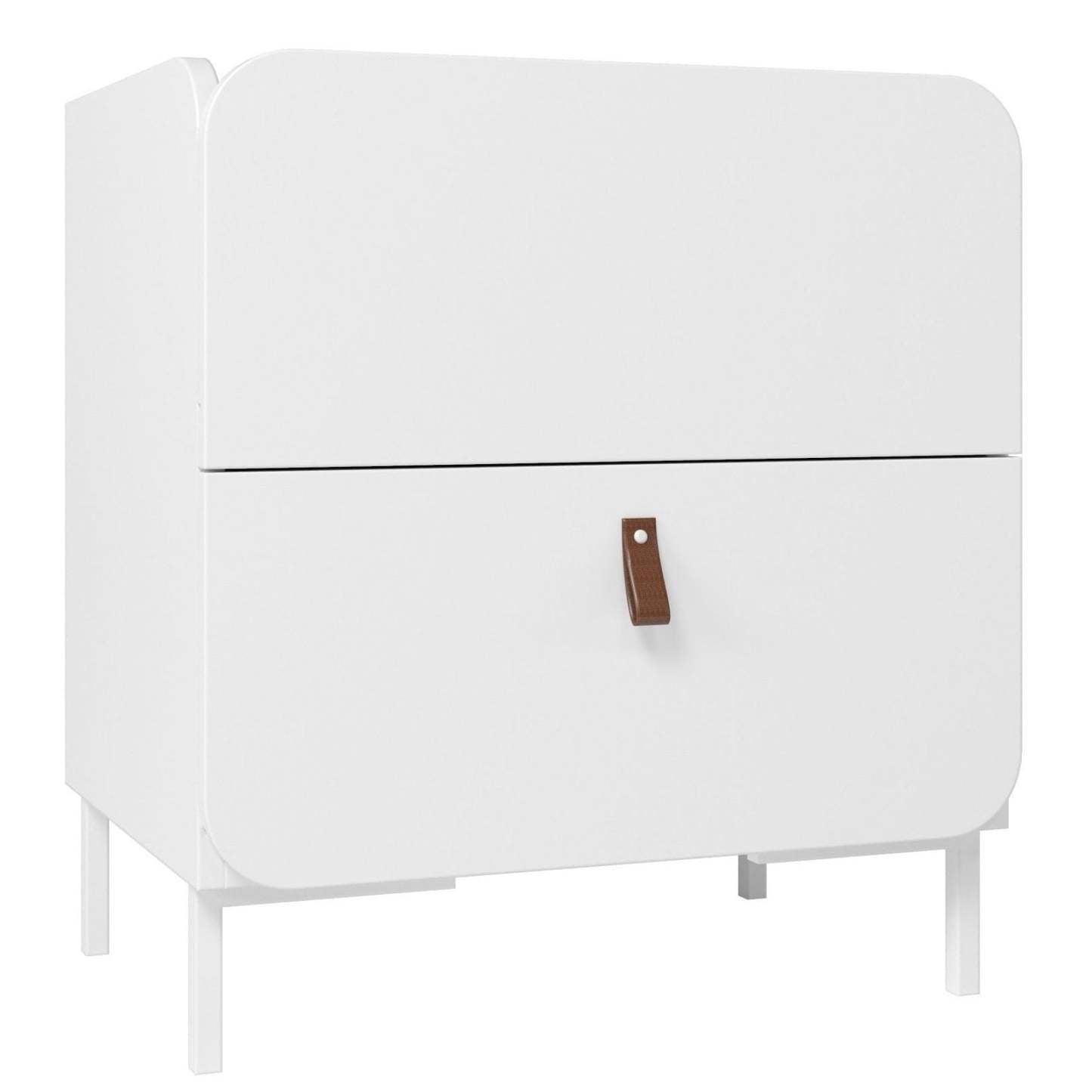 Manhattan Comfort Mid-Century Modern Bogardus Nightstand with 2 Drawers - White|Table de nuit Bogardus de Manhattan Comfort de style moderne du milieu du 20e siècle avec 2 tiroirs - blanche
