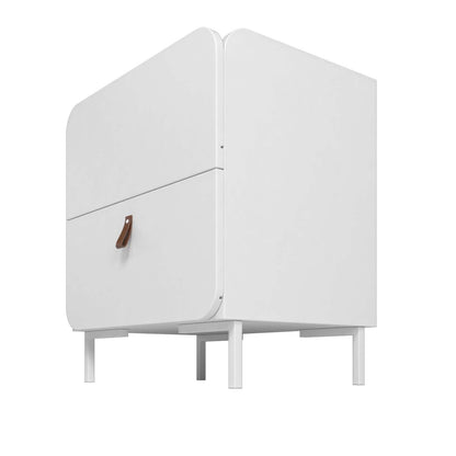 Manhattan Comfort Mid-Century Modern Bogardus Nightstand with 2 Drawers - White|Table de nuit Bogardus de Manhattan Comfort de style moderne du milieu du 20e siècle avec 2 tiroirs - blanche