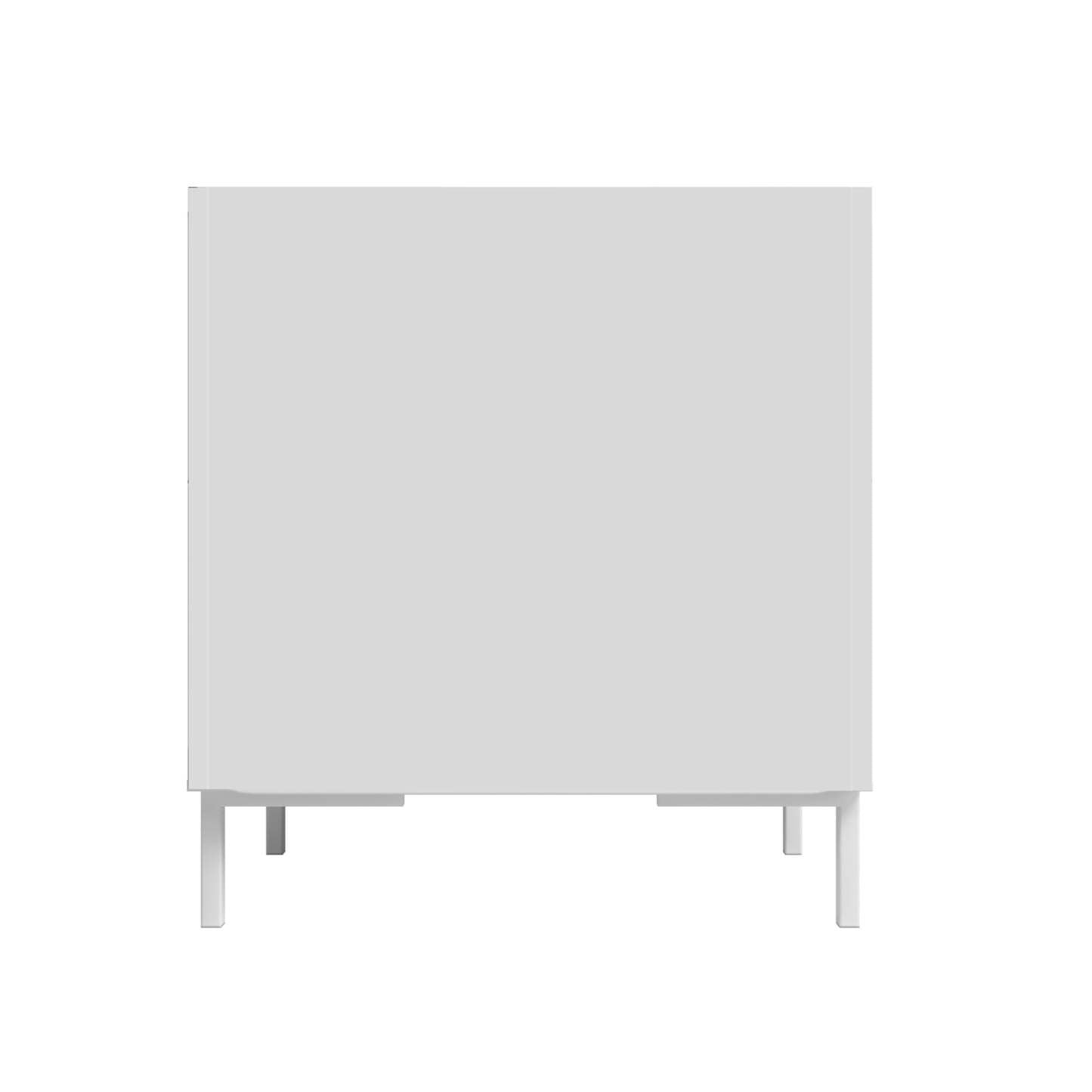 Manhattan Comfort Mid-Century Modern Bogardus Nightstand with 2 Drawers - White|Table de nuit Bogardus de Manhattan Comfort de style moderne du milieu du 20e siècle avec 2 tiroirs - blanche