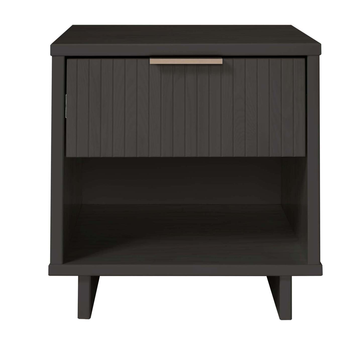 Manhattan Comfort Granville Modern Nightstand with 2 Full Extension Drawers - Noir|Table de nuit moderne Granville de Manhattan Comfort avec 2 tiroirs à extension complète - noire