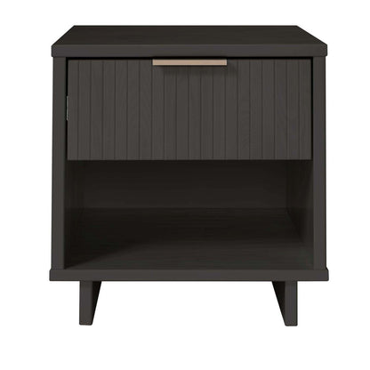 Manhattan Comfort Granville Modern Nightstand with 2 Full Extension Drawers - Noir|Table de nuit moderne Granville de Manhattan Comfort avec 2 tiroirs à extension complète - noire