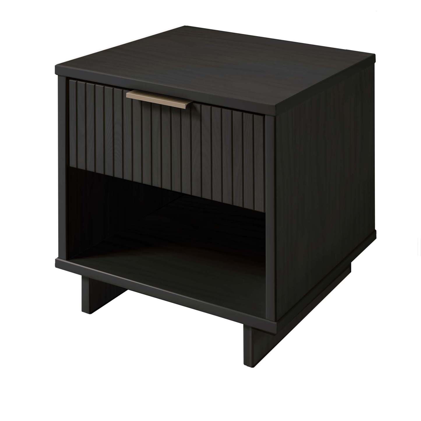 Manhattan Comfort Granville Modern Nightstand with 2 Full Extension Drawers - Noir|Table de nuit moderne Granville de Manhattan Comfort avec 2 tiroirs à extension complète - noire