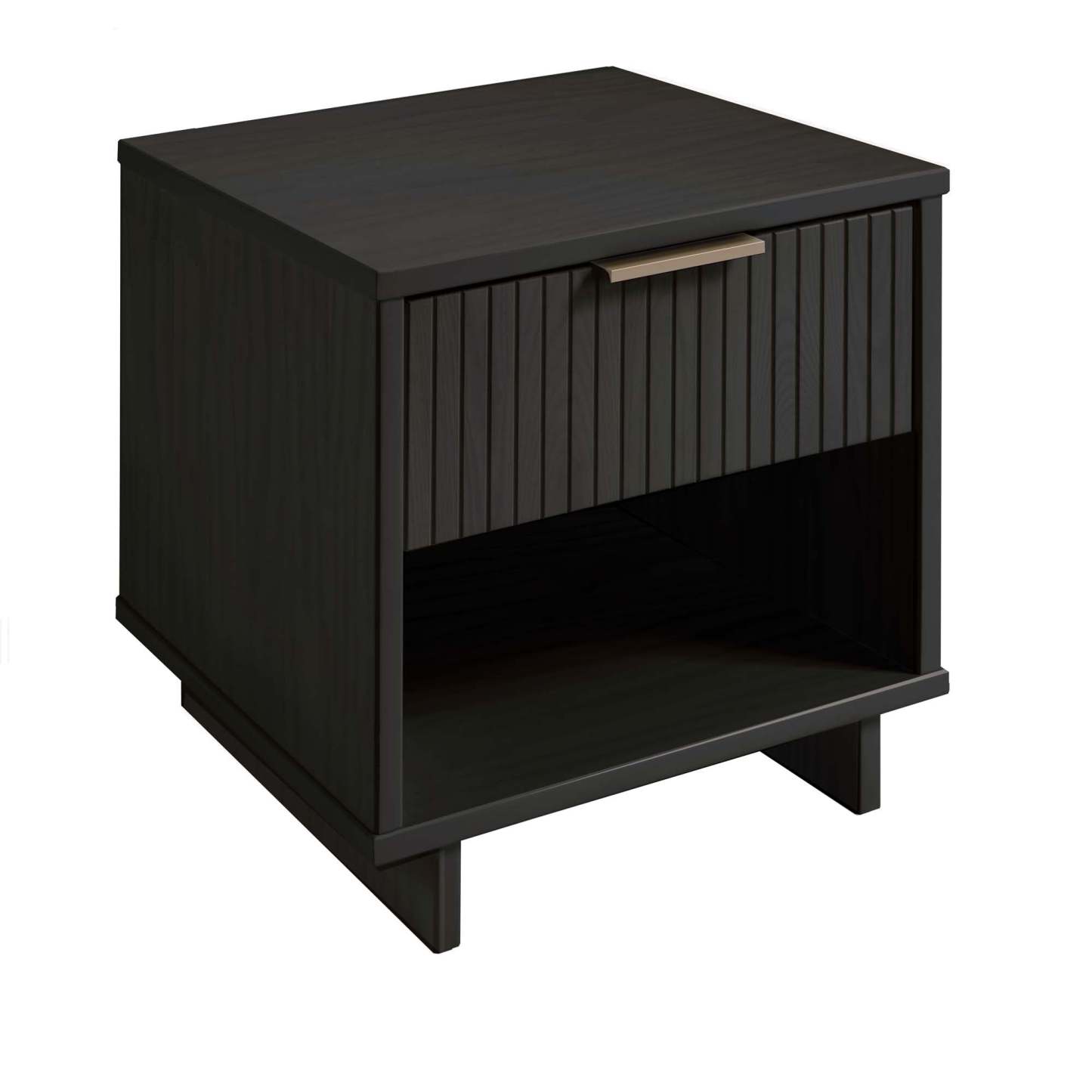 Manhattan Comfort Granville Modern Nightstand with 2 Full Extension Drawers - Noir|Table de nuit moderne Granville de Manhattan Comfort avec 2 tiroirs à extension complète - noire