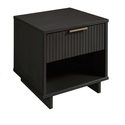 Manhattan Comfort Granville Modern Nightstand with 2 Full Extension Drawers - Noir|Table de nuit moderne Granville de Manhattan Comfort avec 2 tiroirs à extension complète - noire