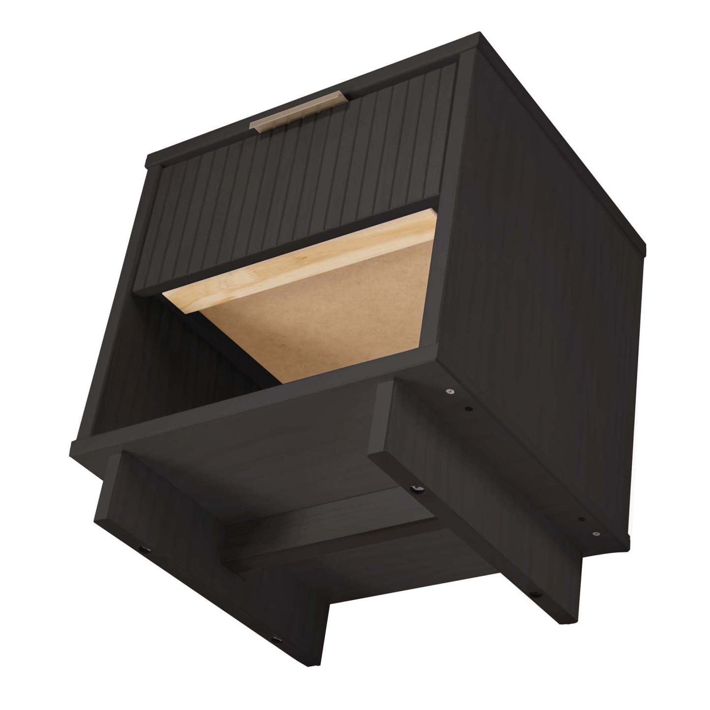 Manhattan Comfort Granville Modern Nightstand with 2 Full Extension Drawers - Noir|Table de nuit moderne Granville de Manhattan Comfort avec 2 tiroirs à extension complète - noire