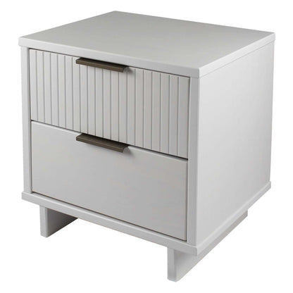 Manhattan Comfort Granville Modern Nightstand with Full Extension Drawer - Blanc|Table de nuit moderne Granville de Manhattan Comfort avec tiroir à extension complète - blanche