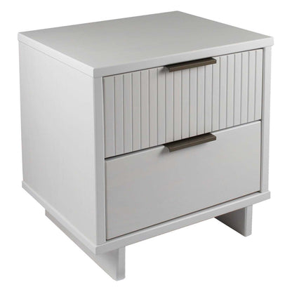 Manhattan Comfort Granville Modern Nightstand with Full Extension Drawer - Blanc|Table de nuit moderne Granville de Manhattan Comfort avec tiroir à extension complète - blanche