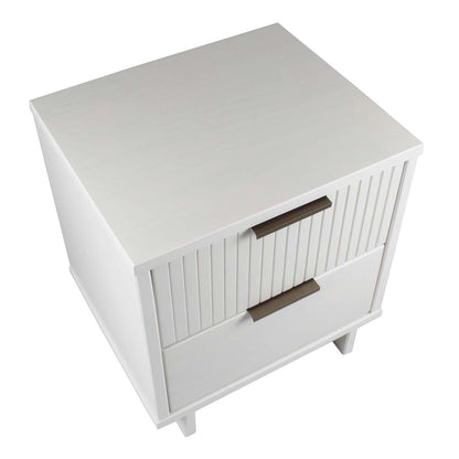 Manhattan Comfort Granville Modern Nightstand with Full Extension Drawer - Blanc|Table de nuit moderne Granville de Manhattan Comfort avec tiroir à extension complète - blanche