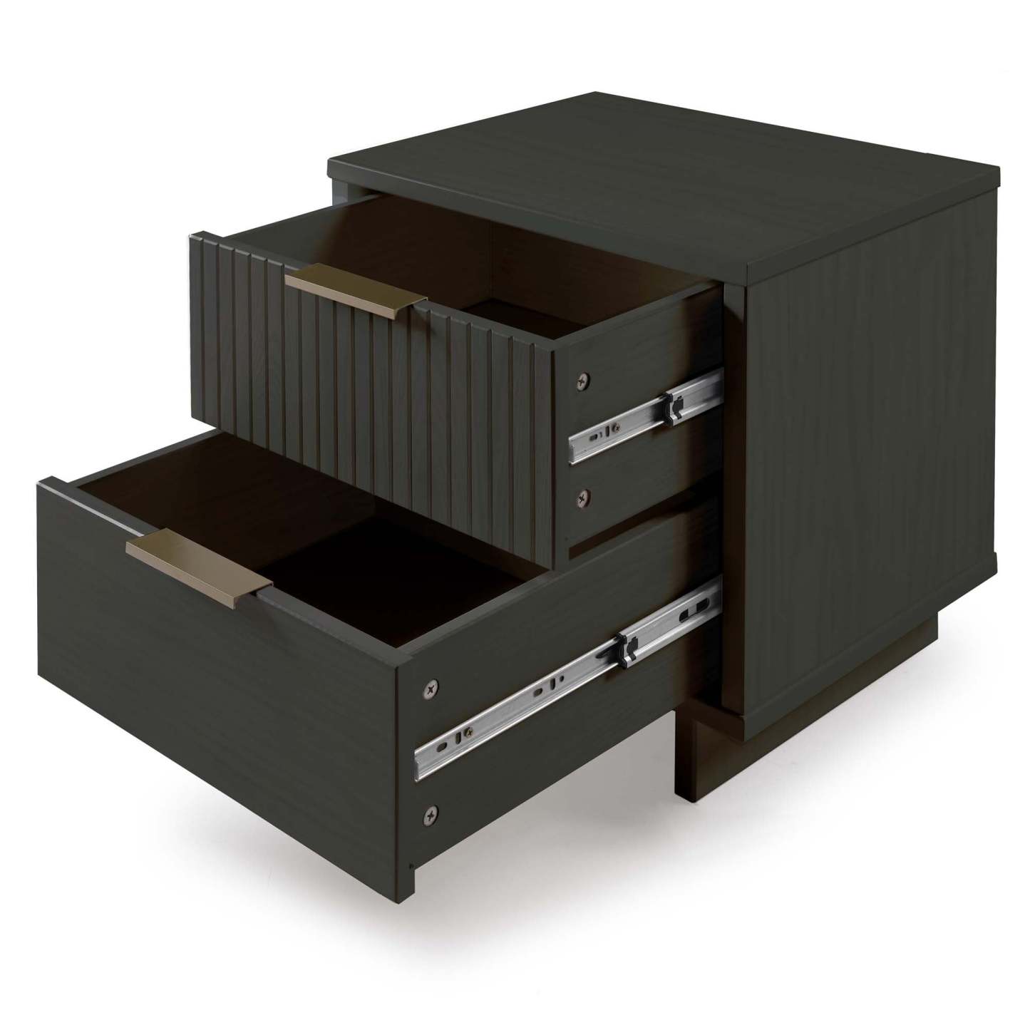 Manhattan Comfort Granville Modern Nightstand with Full Extension Drawer - Black|Table de nuit moderne Granville de Manhattan Comfort avec tiroir à extension complète - noire