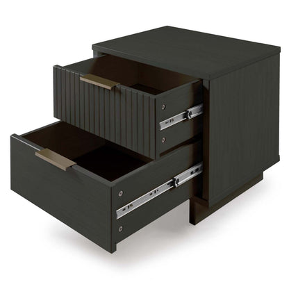 Manhattan Comfort Granville Modern Nightstand with Full Extension Drawer - Black|Table de nuit moderne Granville de Manhattan Comfort avec tiroir à extension complète - noire