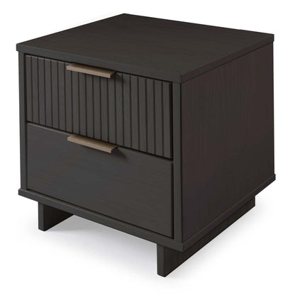 Manhattan Comfort Granville Modern Nightstand with Full Extension Drawer - Black|Table de nuit moderne Granville de Manhattan Comfort avec tiroir à extension complète - noire