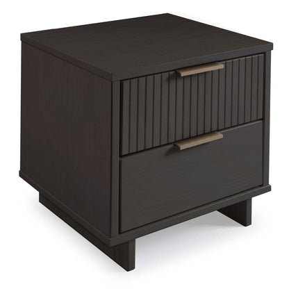 Manhattan Comfort Granville Modern Nightstand with Full Extension Drawer - Black|Table de nuit moderne Granville de Manhattan Comfort avec tiroir à extension complète - noire