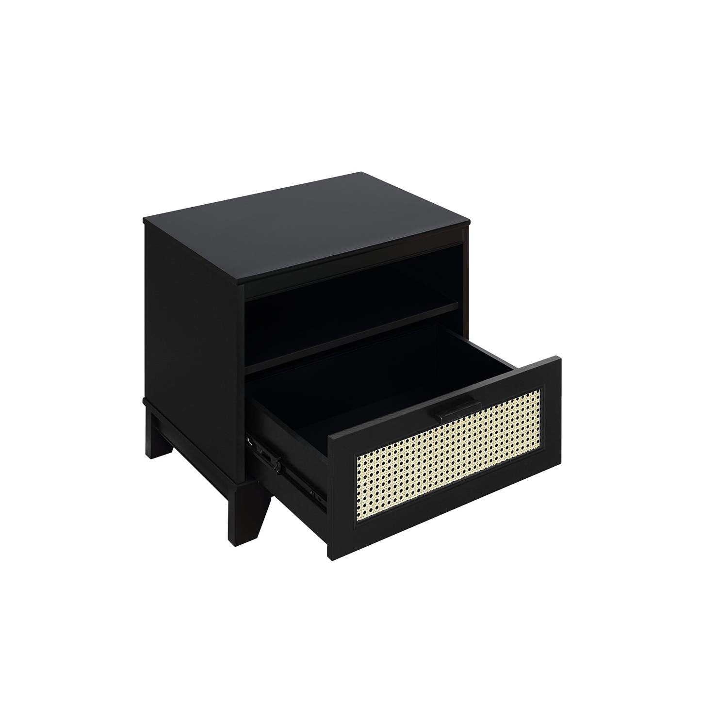 Manhattan Comfort Sheridan Modern Cane Nightstand - Black|Table de nuit moderne Sheridan de Manhattan Comfort avec cannage - noire