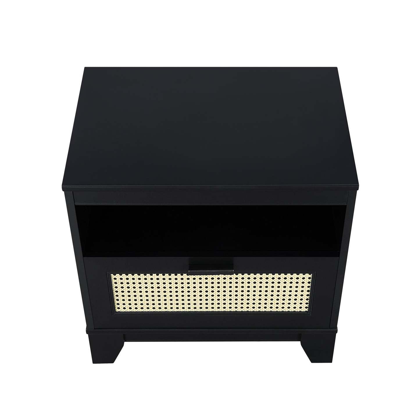 Manhattan Comfort Sheridan Modern Cane Nightstand - Black|Table de nuit moderne Sheridan de Manhattan Comfort avec cannage - noire