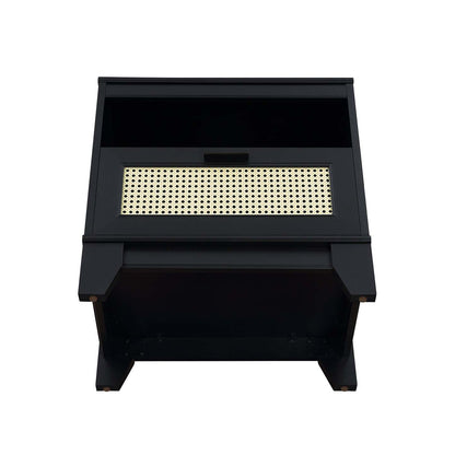 Manhattan Comfort Sheridan Modern Cane Nightstand - Black|Table de nuit moderne Sheridan de Manhattan Comfort avec cannage - noire