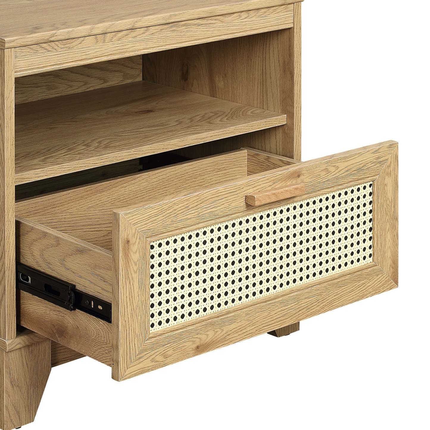 Manhattan Comfort Sheridan Modern Cane Nightstand - Natural|Table de nuit moderne Sheridan de Manhattan Comfort avec cannage - naturel