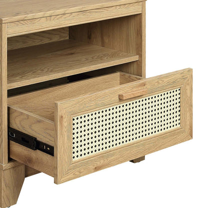 Manhattan Comfort Sheridan Modern Cane Nightstand - Natural|Table de nuit moderne Sheridan de Manhattan Comfort avec cannage - naturel