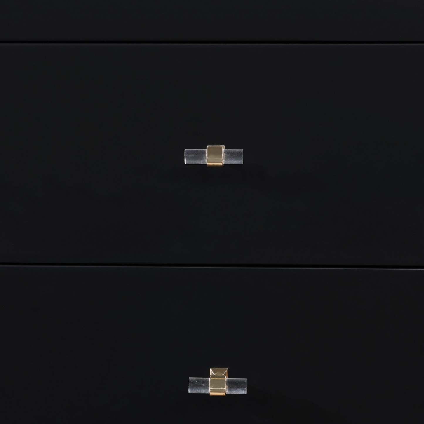 Manhattan Comfort Stanton Modern Nightstand with 2 Full Extension Drawers &amp; Solid Wood Legs - Black|Table de nuit moderne Stanton de Manhattan Comfort avec 2 tiroirs à extension complète et pattes en bois massif- noire