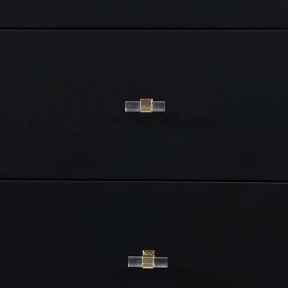 Manhattan Comfort Stanton Modern Nightstand with 2 Full Extension Drawers &amp; Solid Wood Legs - Black|Table de nuit moderne Stanton de Manhattan Comfort avec 2 tiroirs à extension complète et pattes en bois massif- noire