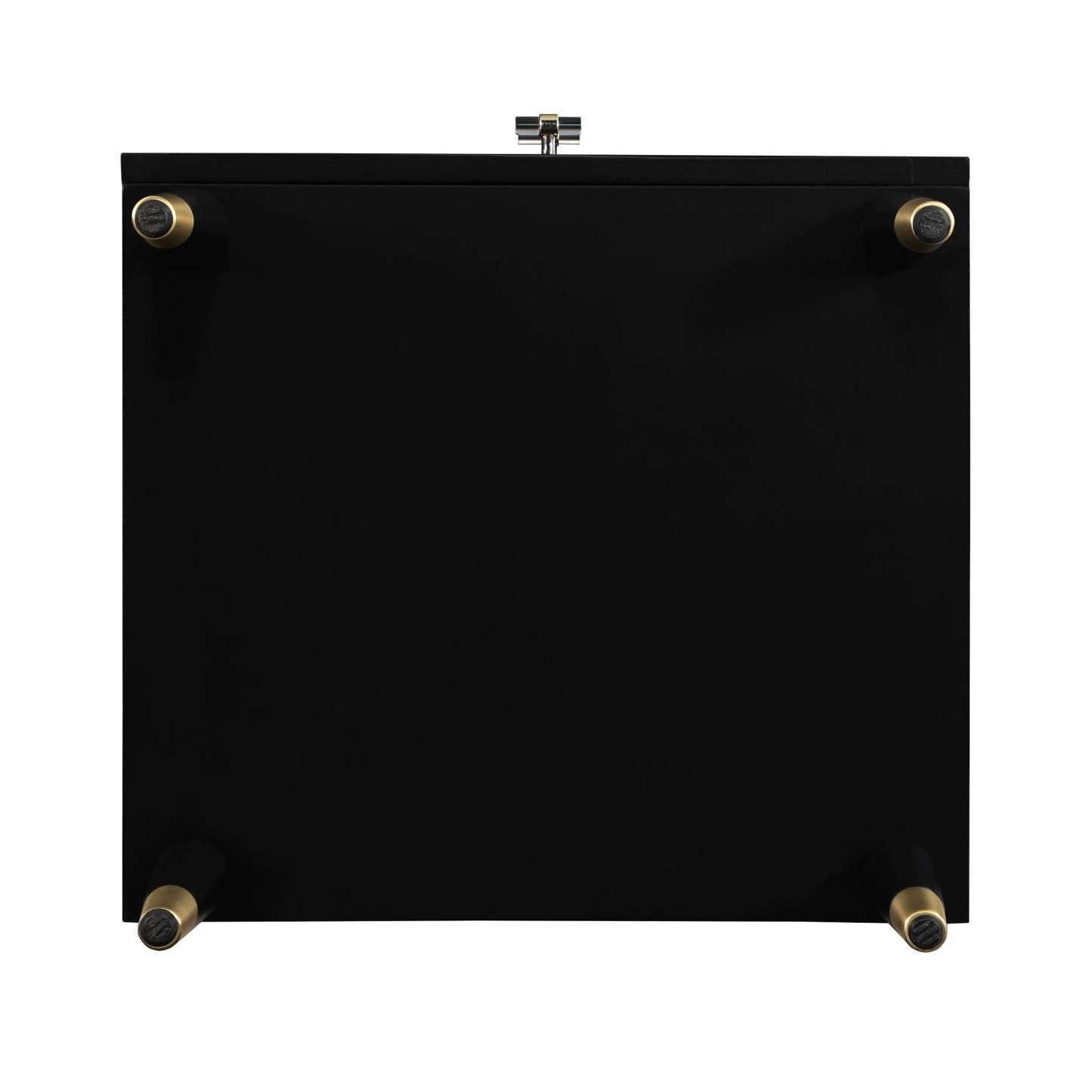 Manhattan Comfort Stanton Modern Nightstand with 2 Full Extension Drawers &amp; Solid Wood Legs - Black|Table de nuit moderne Stanton de Manhattan Comfort avec 2 tiroirs à extension complète et pattes en bois massif- noire