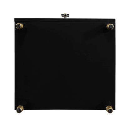 Manhattan Comfort Stanton Modern Nightstand with 2 Full Extension Drawers &amp; Solid Wood Legs - Black|Table de nuit moderne Stanton de Manhattan Comfort avec 2 tiroirs à extension complète et pattes en bois massif- noire