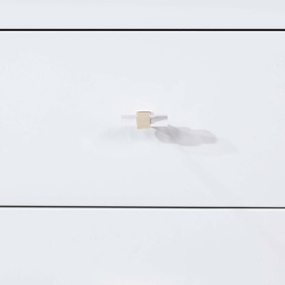 Manhattan Comfort Stanton Modern Nightstand with 2 Full Extension Drawers &amp; Solid Wood Legs - White|Table de nuit moderne Stanton de Manhattan Comfort avec 2 tiroirs à extension complète et pattes en bois massif- blanche