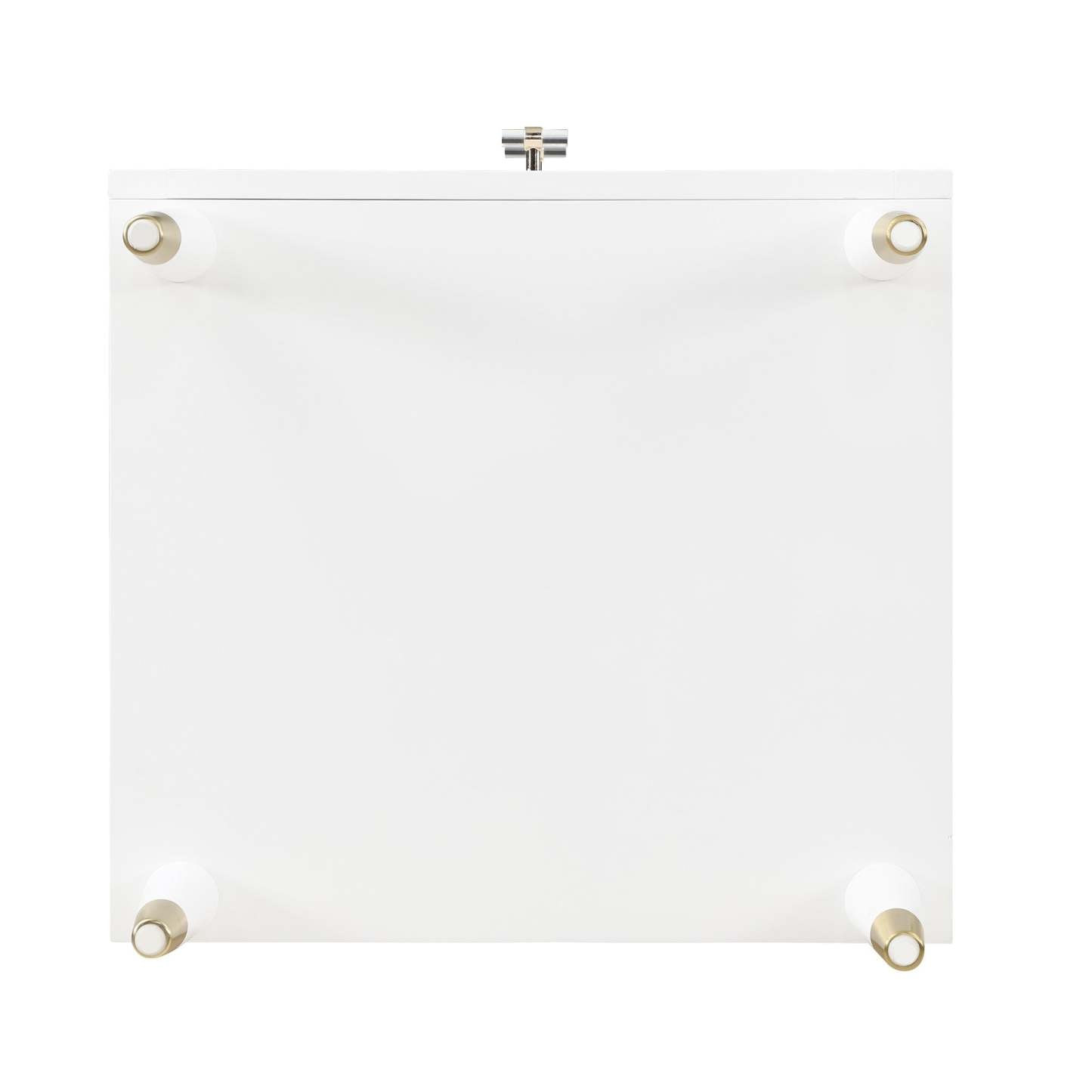 Manhattan Comfort Stanton Modern Nightstand with 2 Full Extension Drawers &amp; Solid Wood Legs - White|Table de nuit moderne Stanton de Manhattan Comfort avec 2 tiroirs à extension complète et pattes en bois massif- blanche