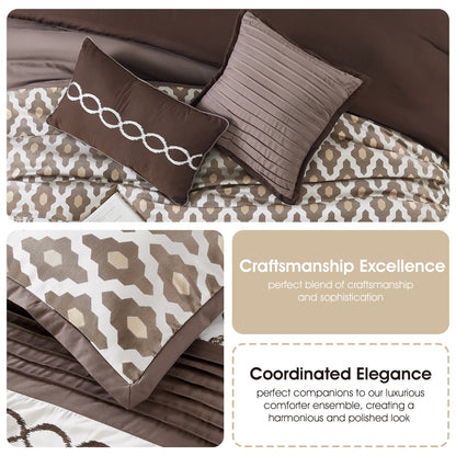 Ensemble de couette géométrique de luxe 10 pièces Nanshing Calvin