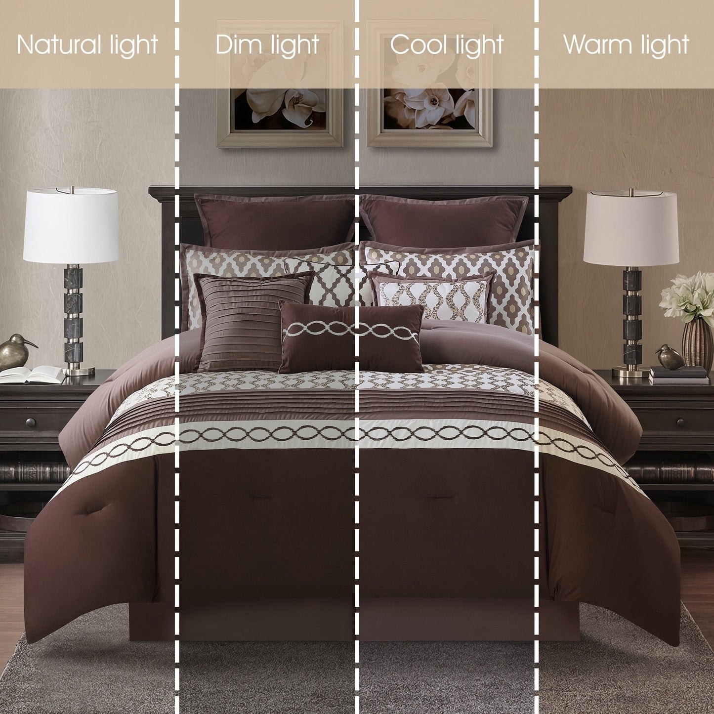 Ensemble de couette géométrique de luxe 10 pièces Nanshing Calvin