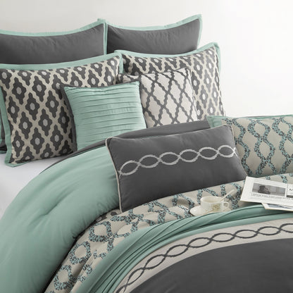 Ensemble de couette géométrique de luxe 10 pièces Nanshing Calvin